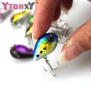 1Pc 3cm 1.5g Mini Crazy Wobble pesca Crankbait Hard Crank Bait Tackle Artificial Fishing Lures Swim bait Japan Wobbler YE-205