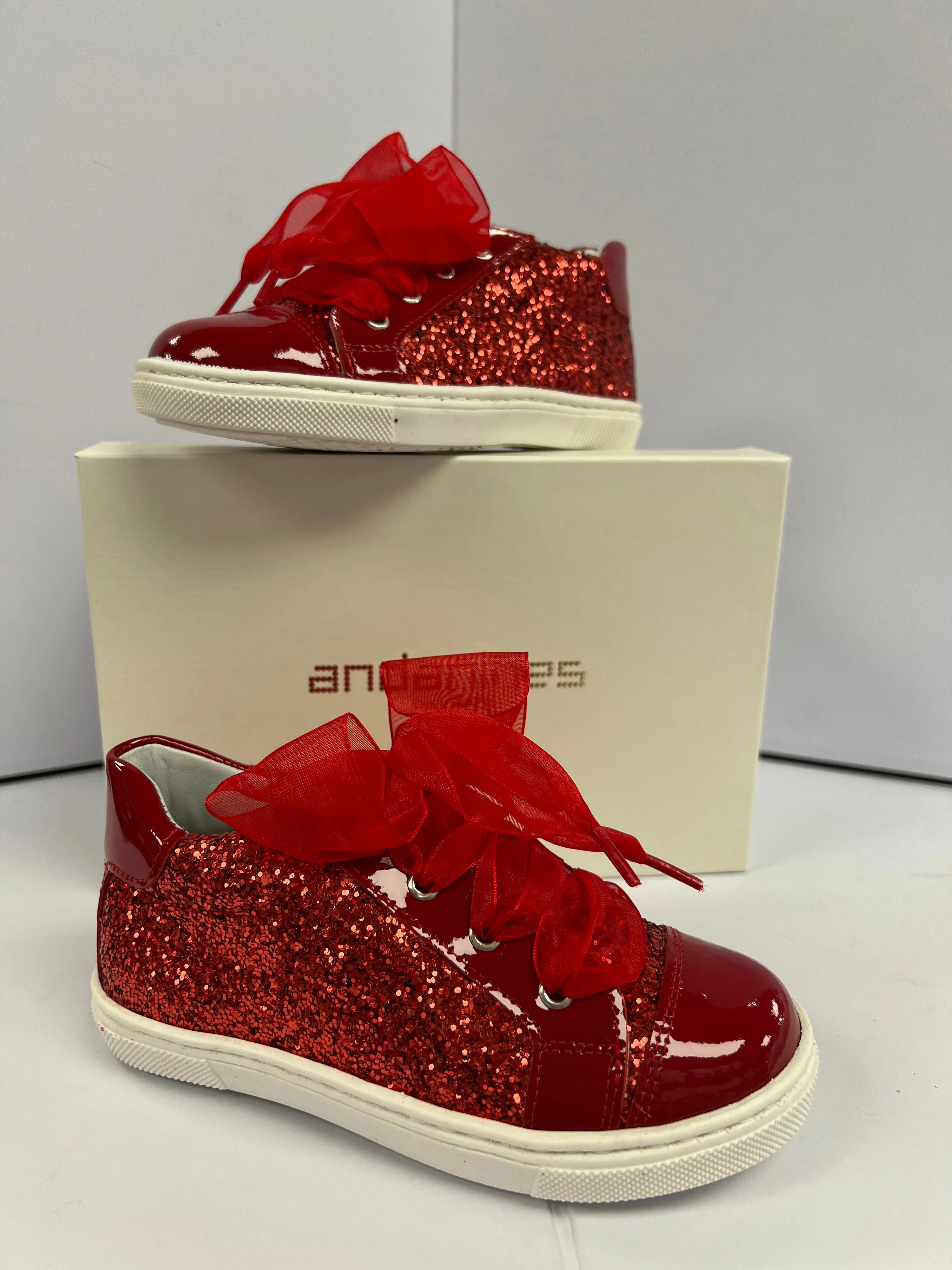 222295 Andanines Red Glitter Trainers