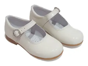 6270-1 Cream Shoe with Diamante Buckle