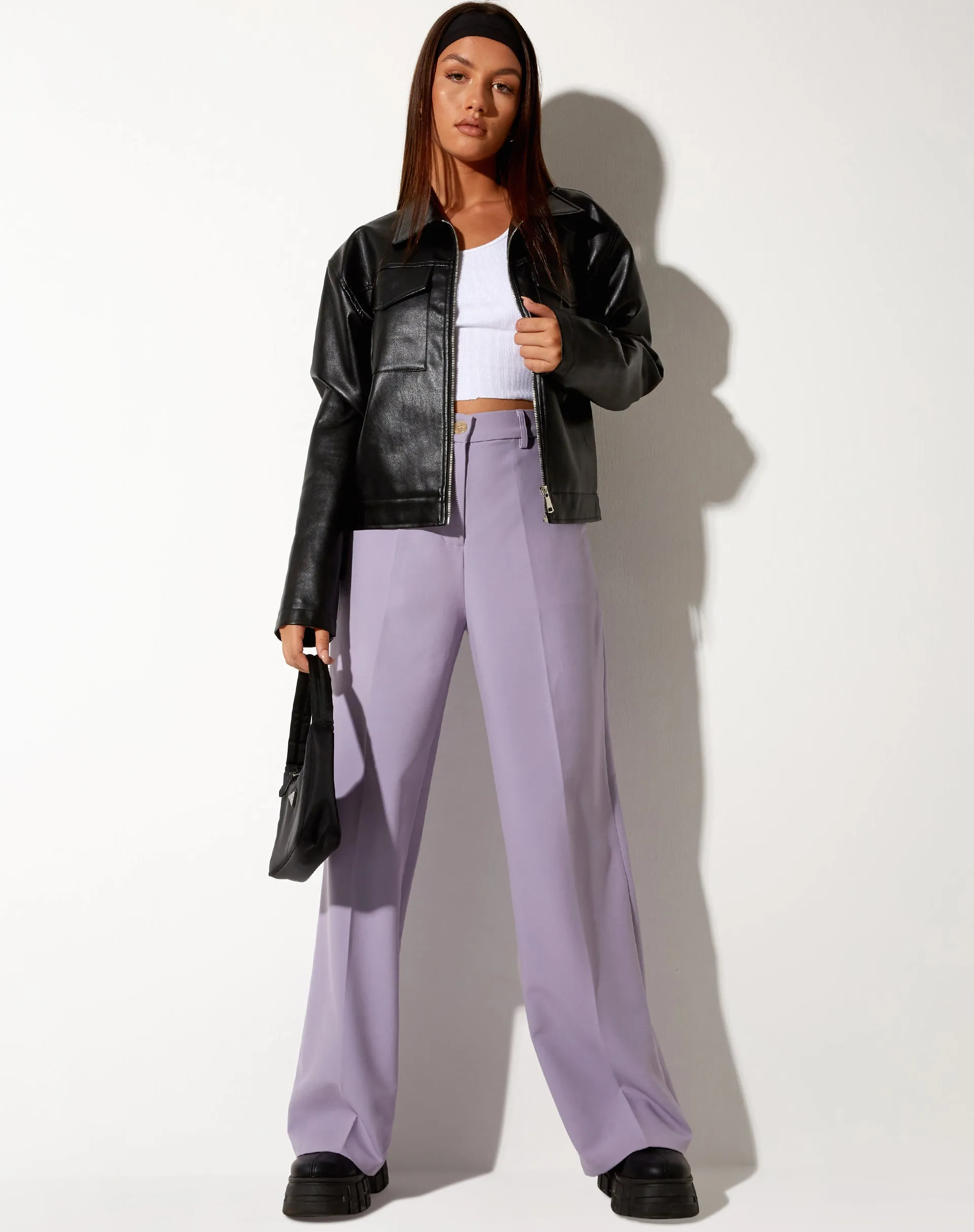 Abba Straight Leg Trouser in Tailoring Purple