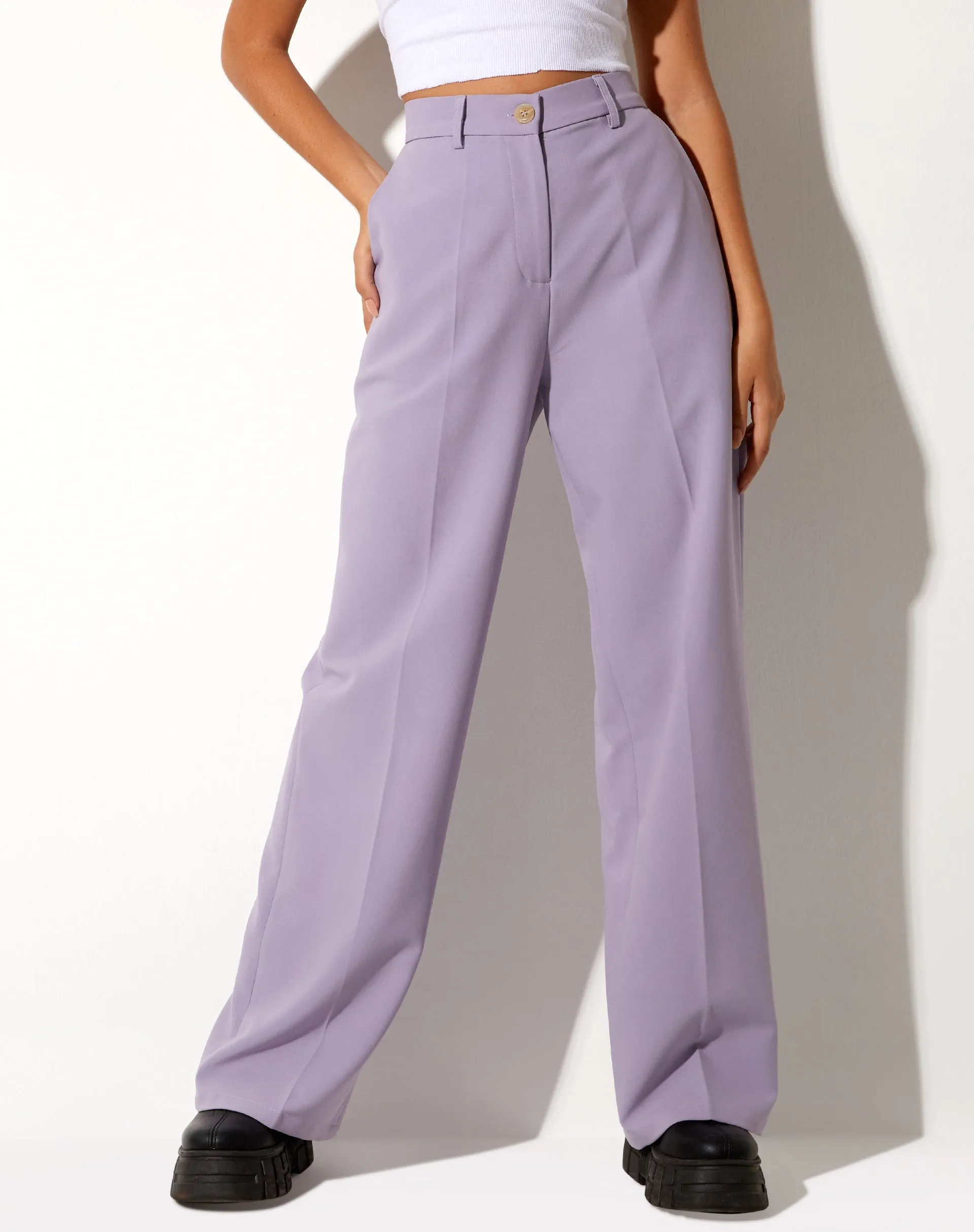 Abba Straight Leg Trouser in Tailoring Purple