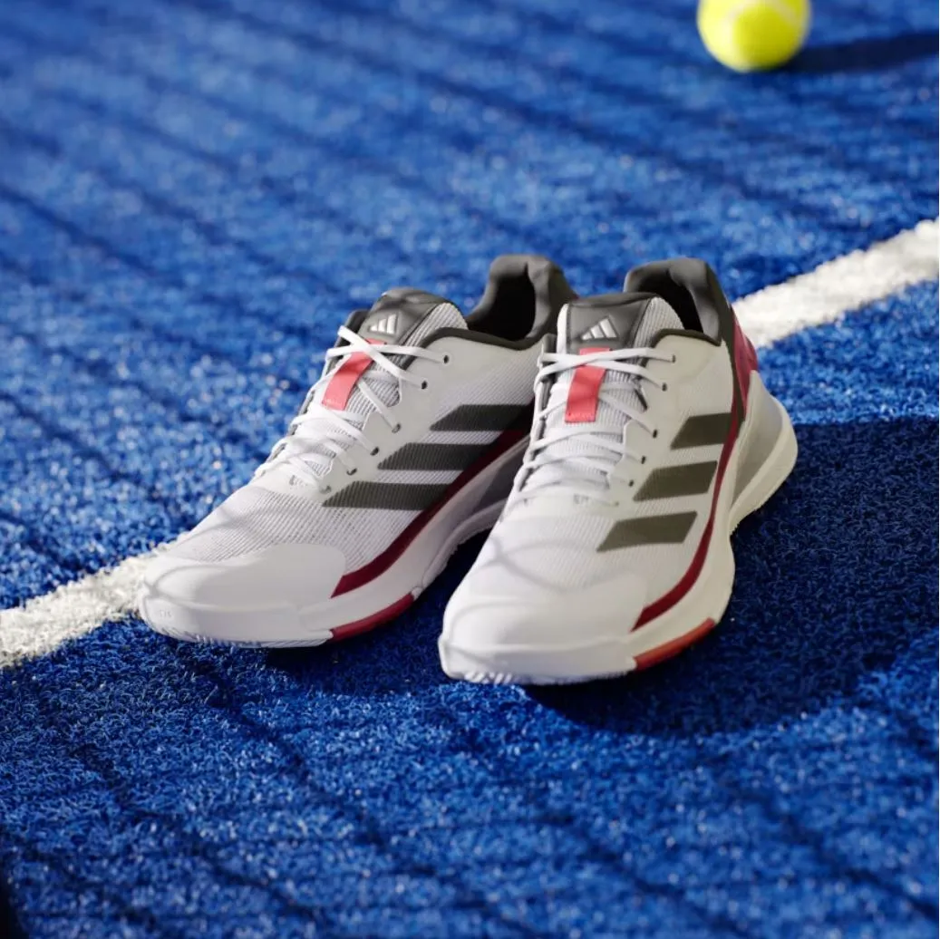 Adidas Crazyquick LS Padel Shoes (Cloud White/Core Black/Lucid Red)