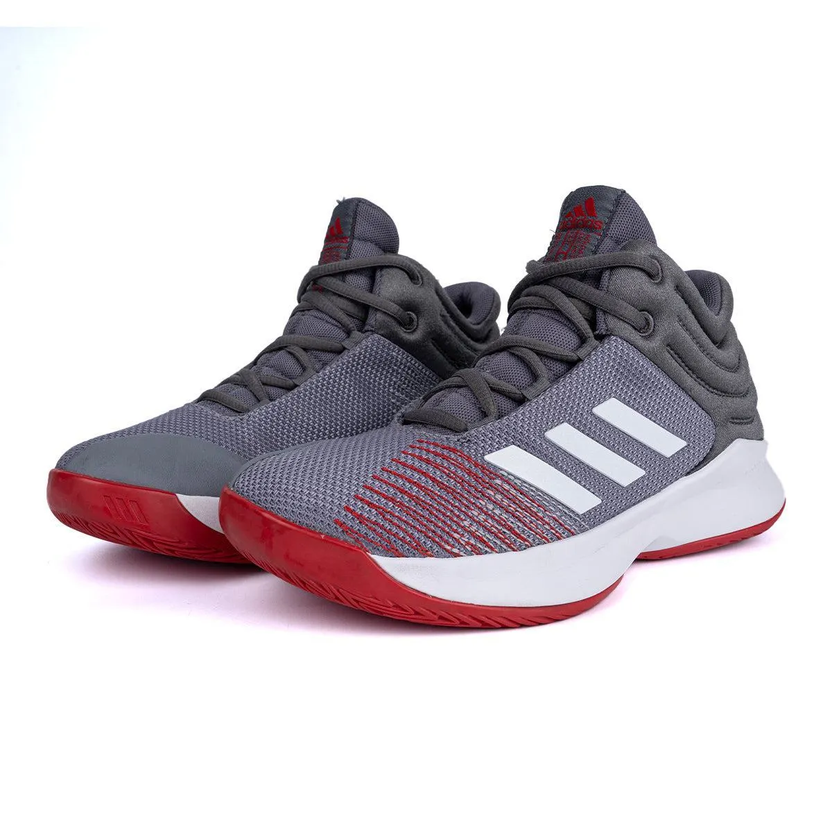 Adidas Pro Spark 2018 Sport Shoes Fabric Grey Colour For Kids