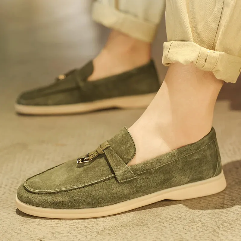 Advbridge  High-quality Luxury Green Moccasins Men Brand Suede Loafers Fashion Tassel Flat Casual Shoes Men Breathable Slip On Shoes 2024