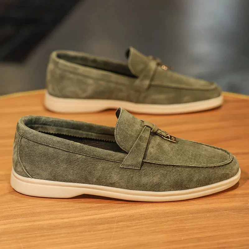 Advbridge  High-quality Luxury Green Moccasins Men Brand Suede Loafers Fashion Tassel Flat Casual Shoes Men Breathable Slip On Shoes 2024