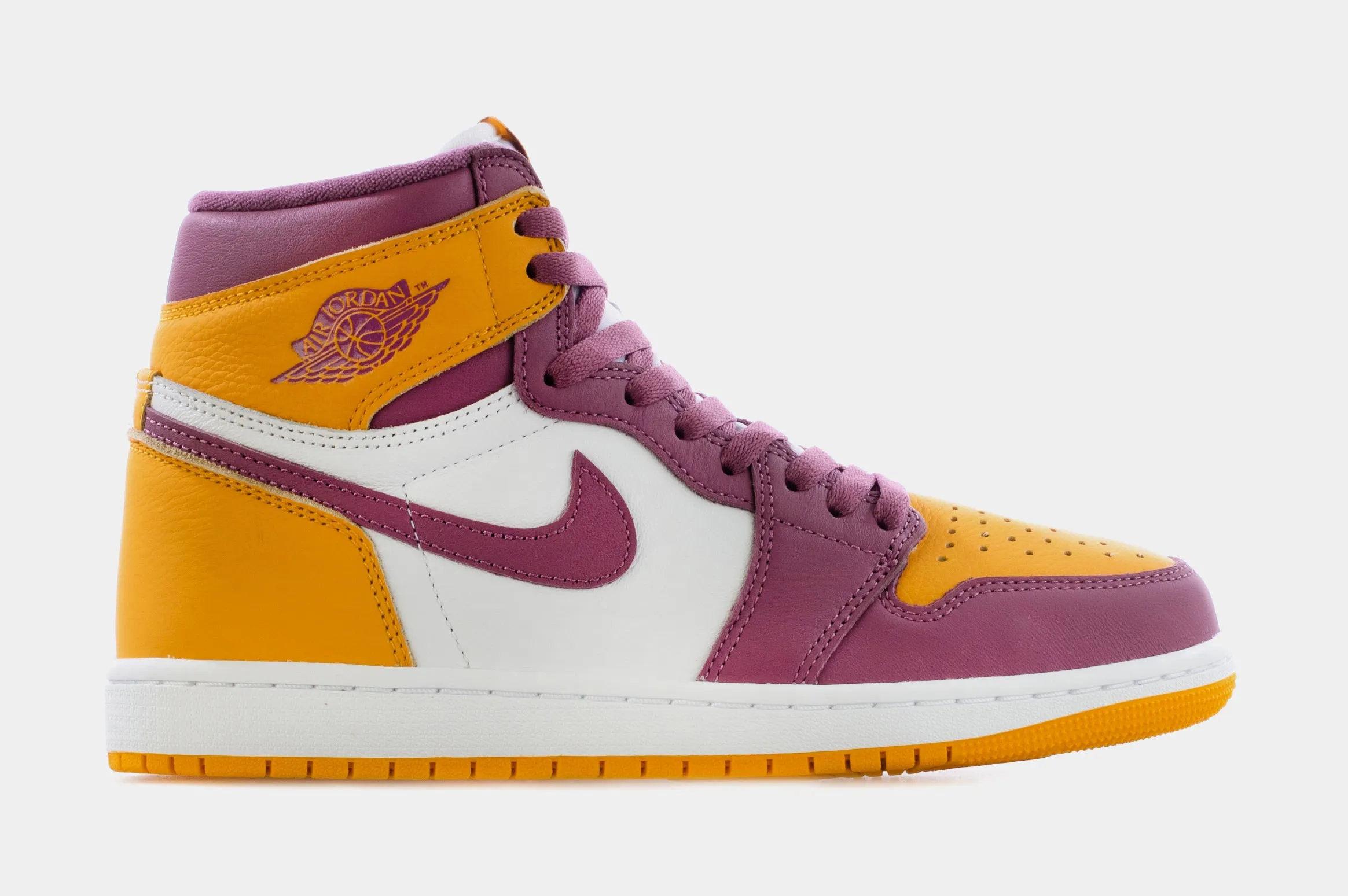 Air Jordan 1 High OG Brotherhood Mens Lifestyle Shoes (University Gold Yellow/Light Bordeaux Pink) Free Shipping