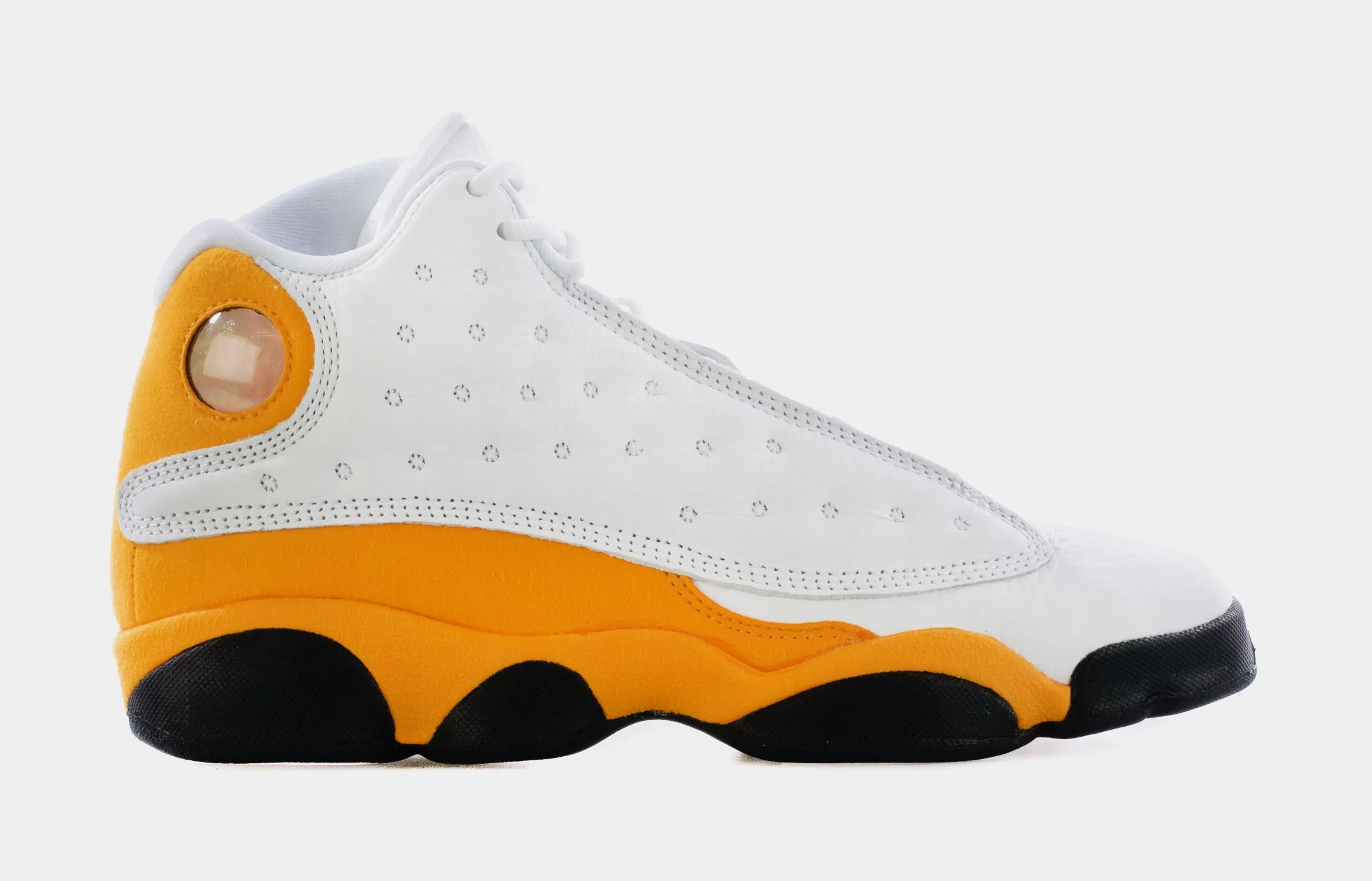 Air Jordan 13 Retro Del Sol Grade School Lifestyle Shoes (White/Yellow)