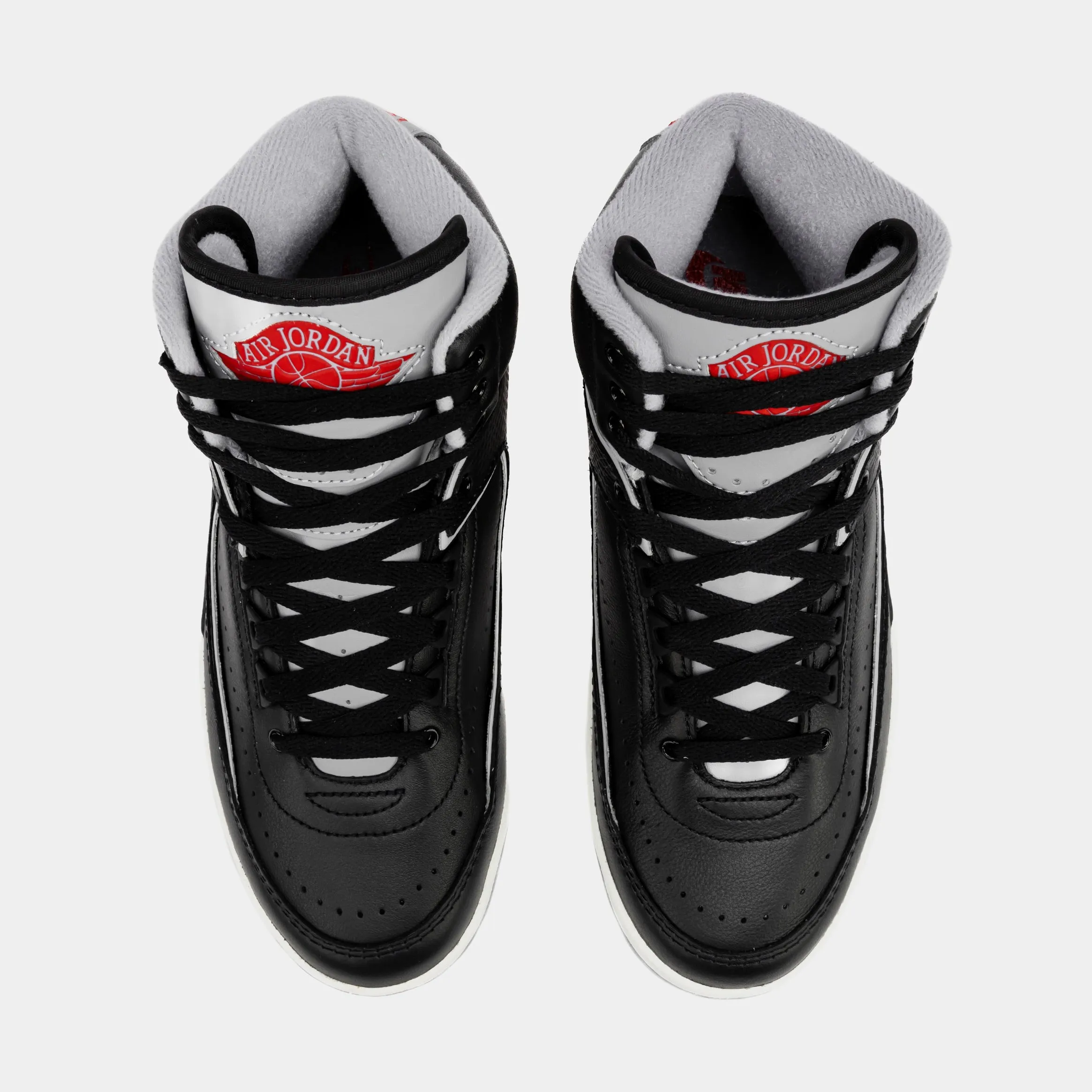 Air Jordan 2 Retro Black Cement Grade School Lifestyle Shoes (Black/Cement Grey)