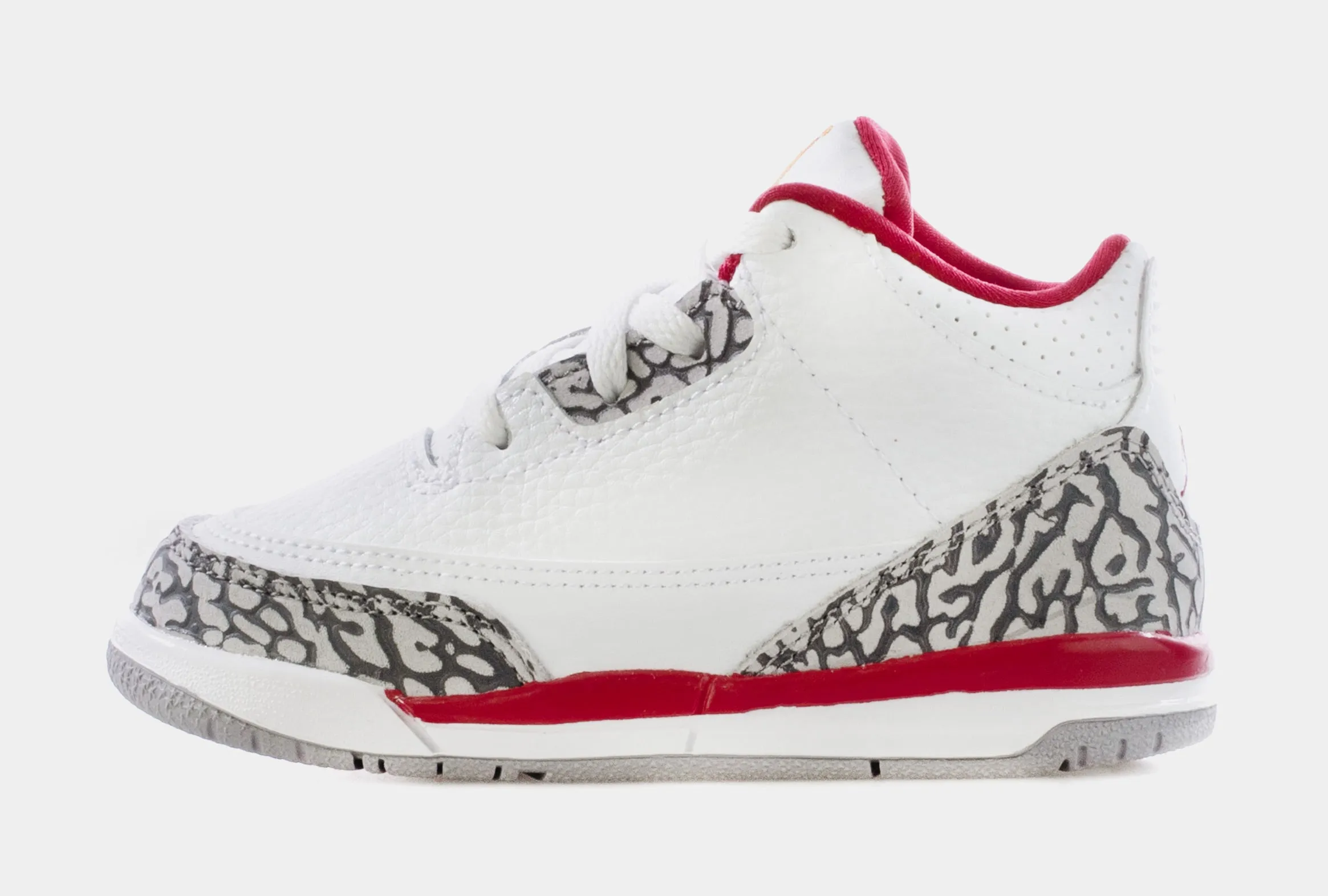 Air Jordan 3 Retro Cardinal Red Infant Toddler Lifestyle Shoes (White/Red)