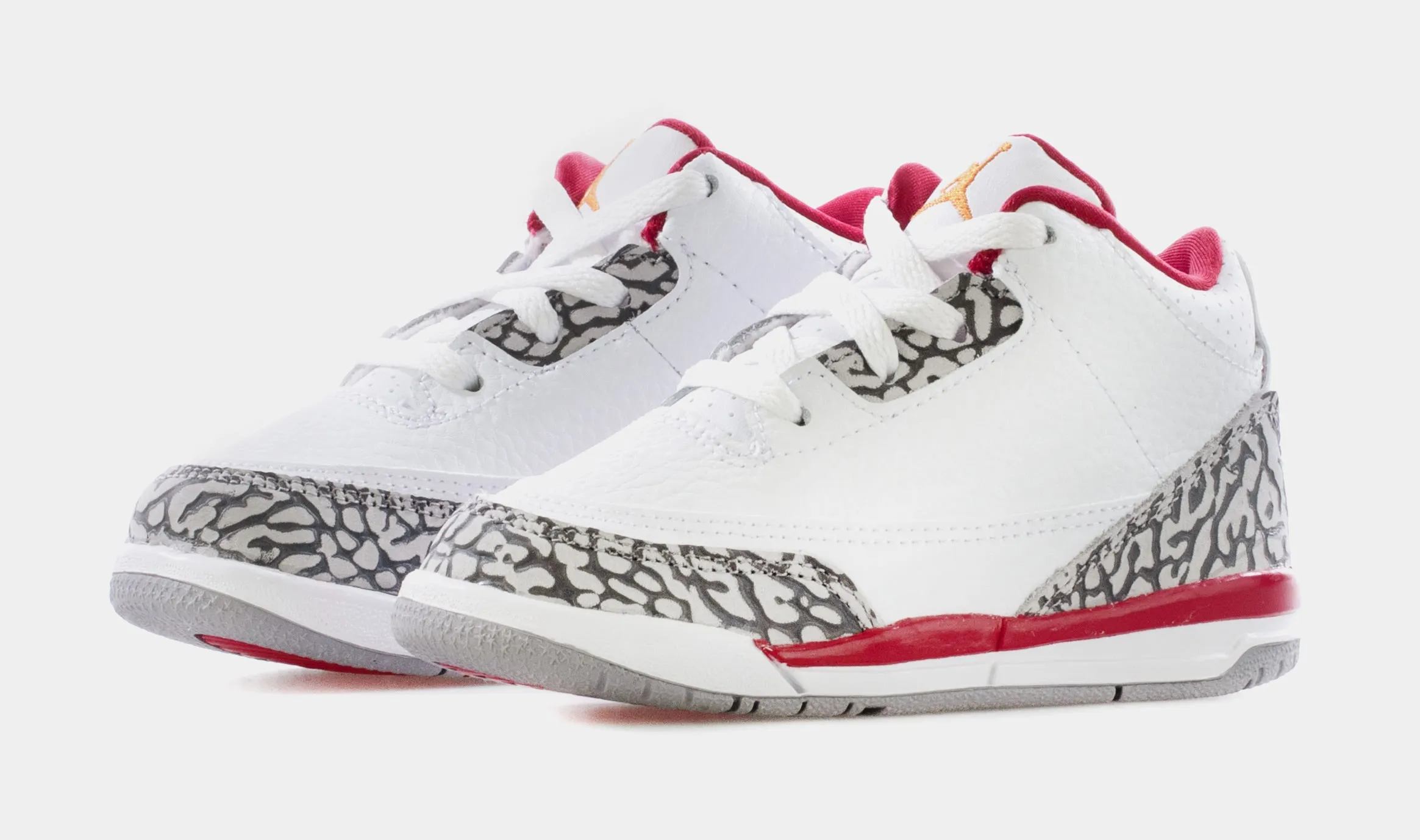 Air Jordan 3 Retro Cardinal Red Infant Toddler Lifestyle Shoes (White/Red)