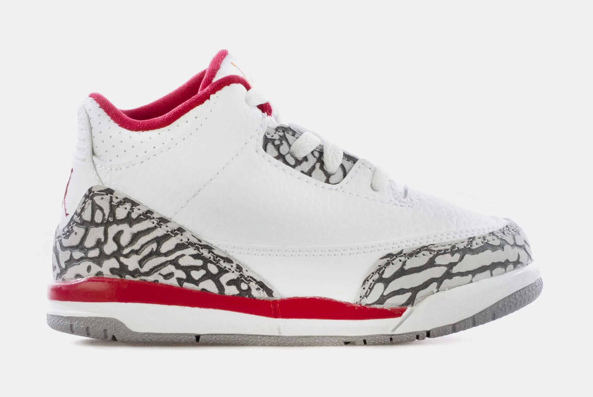 Air Jordan 3 Retro Cardinal Red Infant Toddler Lifestyle Shoes (White/Red)