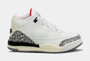 Air Jordan 3 Retro White Cement Reimagined Infant Toddler Lifestyle Shoes (White/Grey)