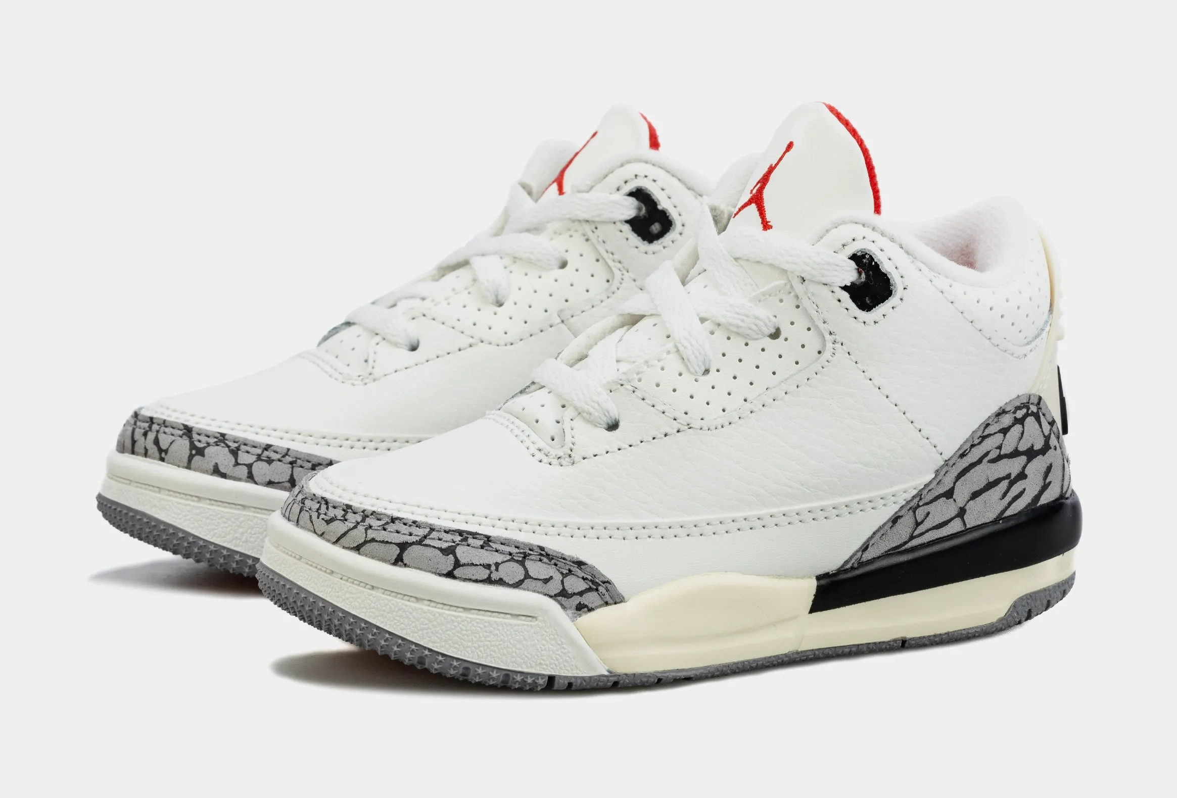 Air Jordan 3 Retro White Cement Reimagined Infant Toddler Lifestyle Shoes (White/Grey)