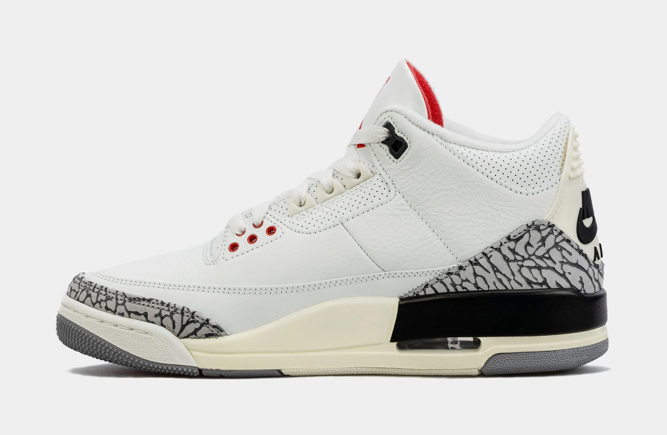 Air Jordan 3 Retro White Cement Reimagined  Mens Lifestyle Shoes (White/Grey) Limit One Per Customer