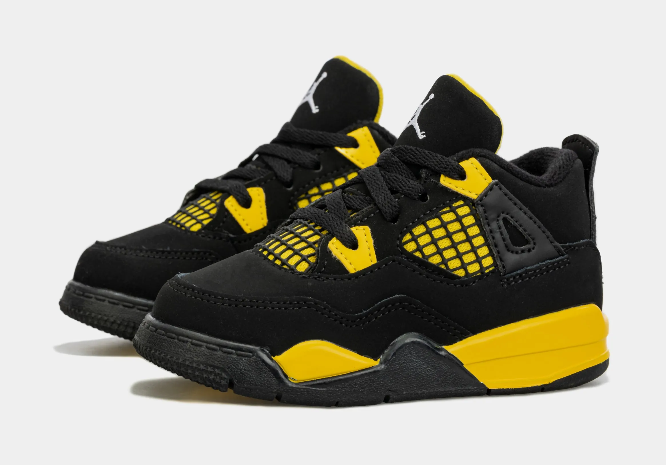 Air Jordan 4 Retro Thunder Infant Toddler Lifestyle Shoes (Black/Yellow)