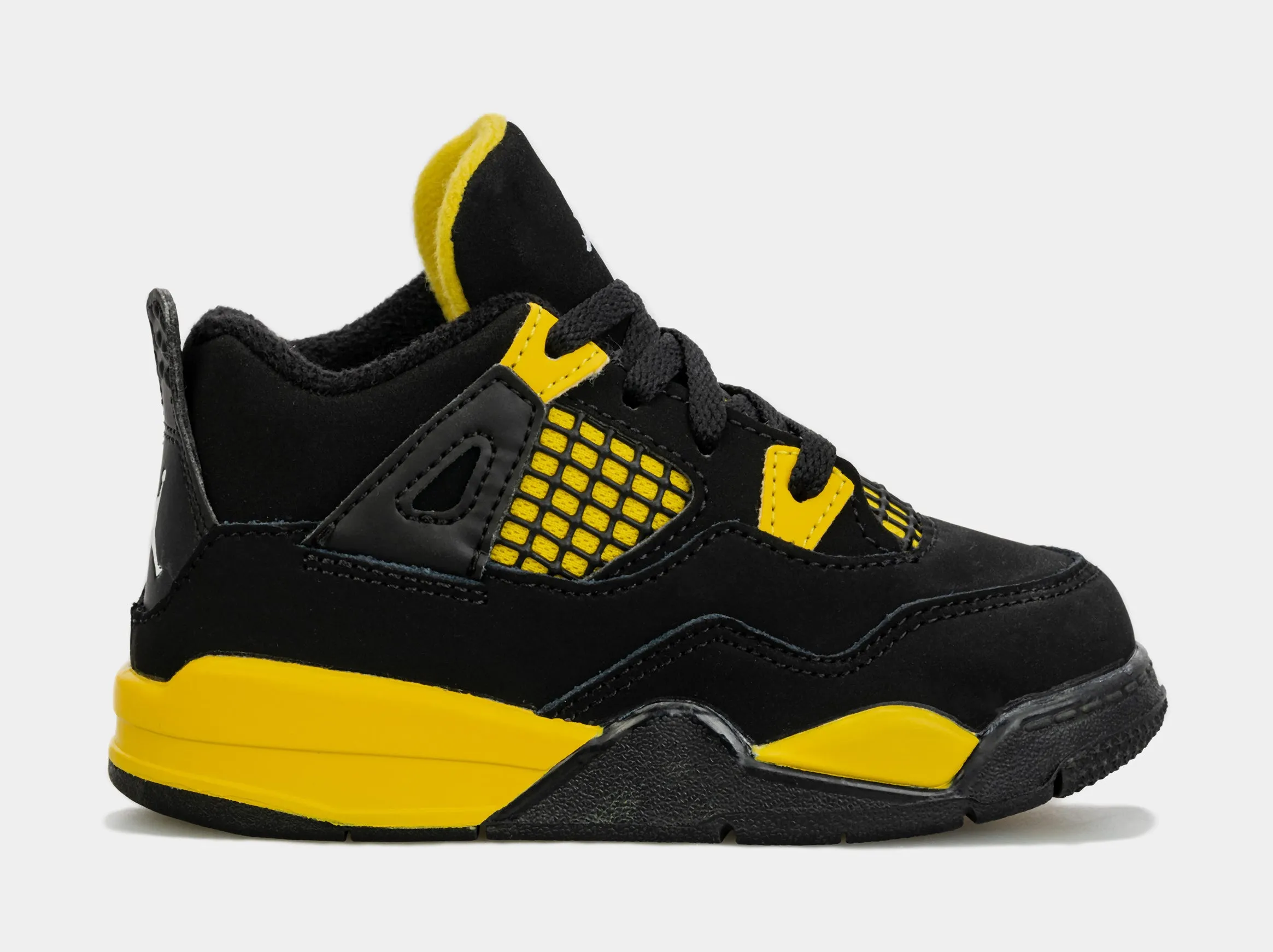 Air Jordan 4 Retro Thunder Infant Toddler Lifestyle Shoes (Black/Yellow)