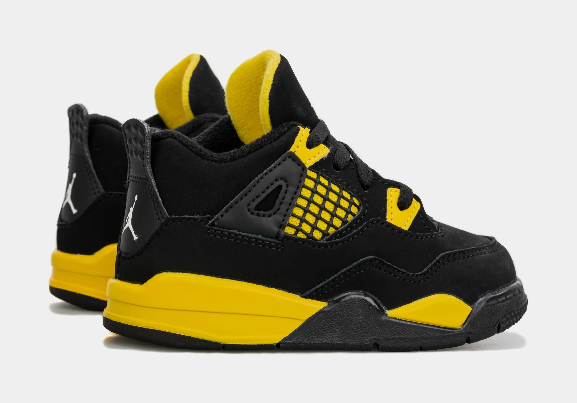 Air Jordan 4 Retro Thunder Infant Toddler Lifestyle Shoes (Black/Yellow)