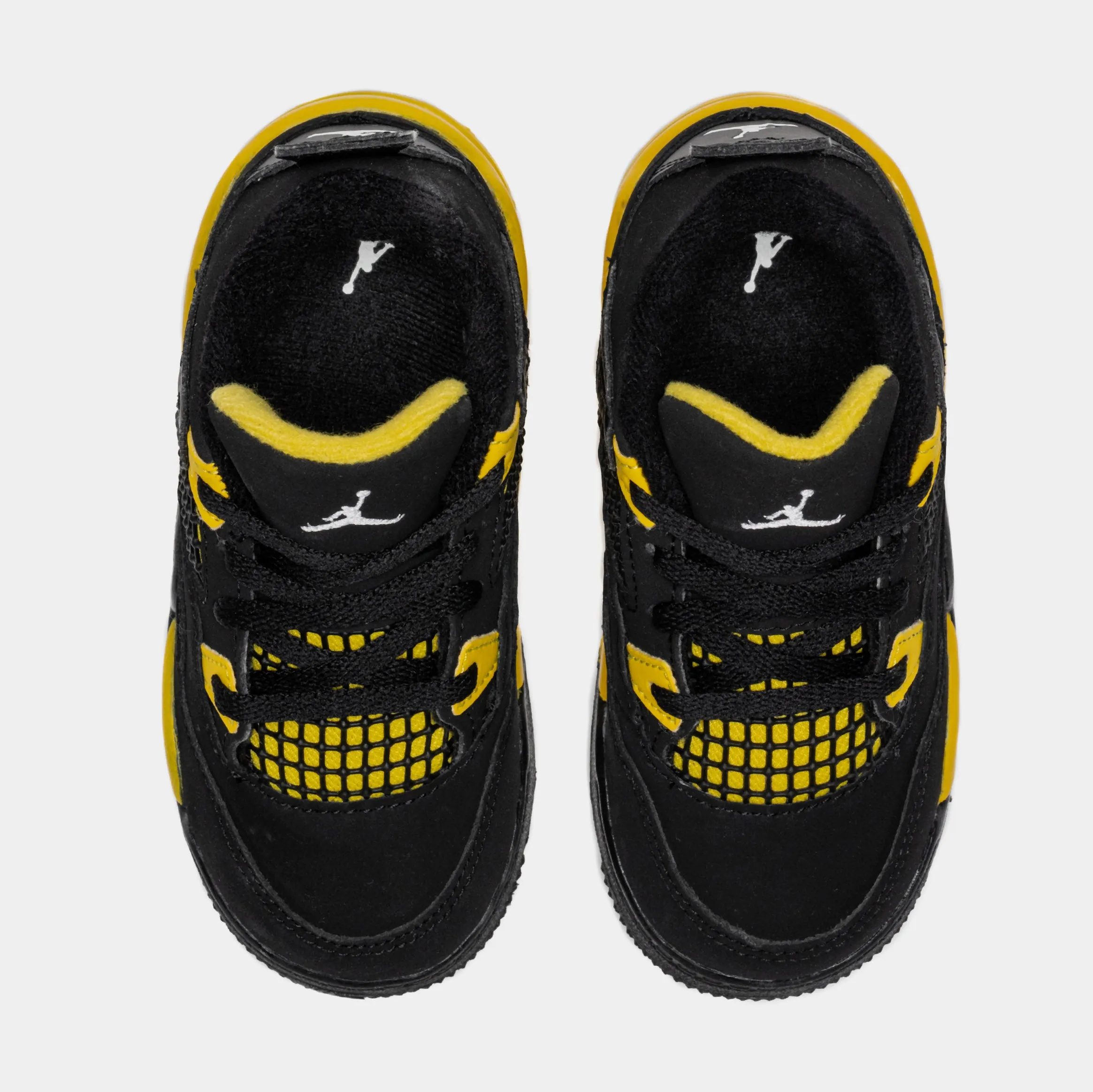 Air Jordan 4 Retro Thunder Infant Toddler Lifestyle Shoes (Black/Yellow)