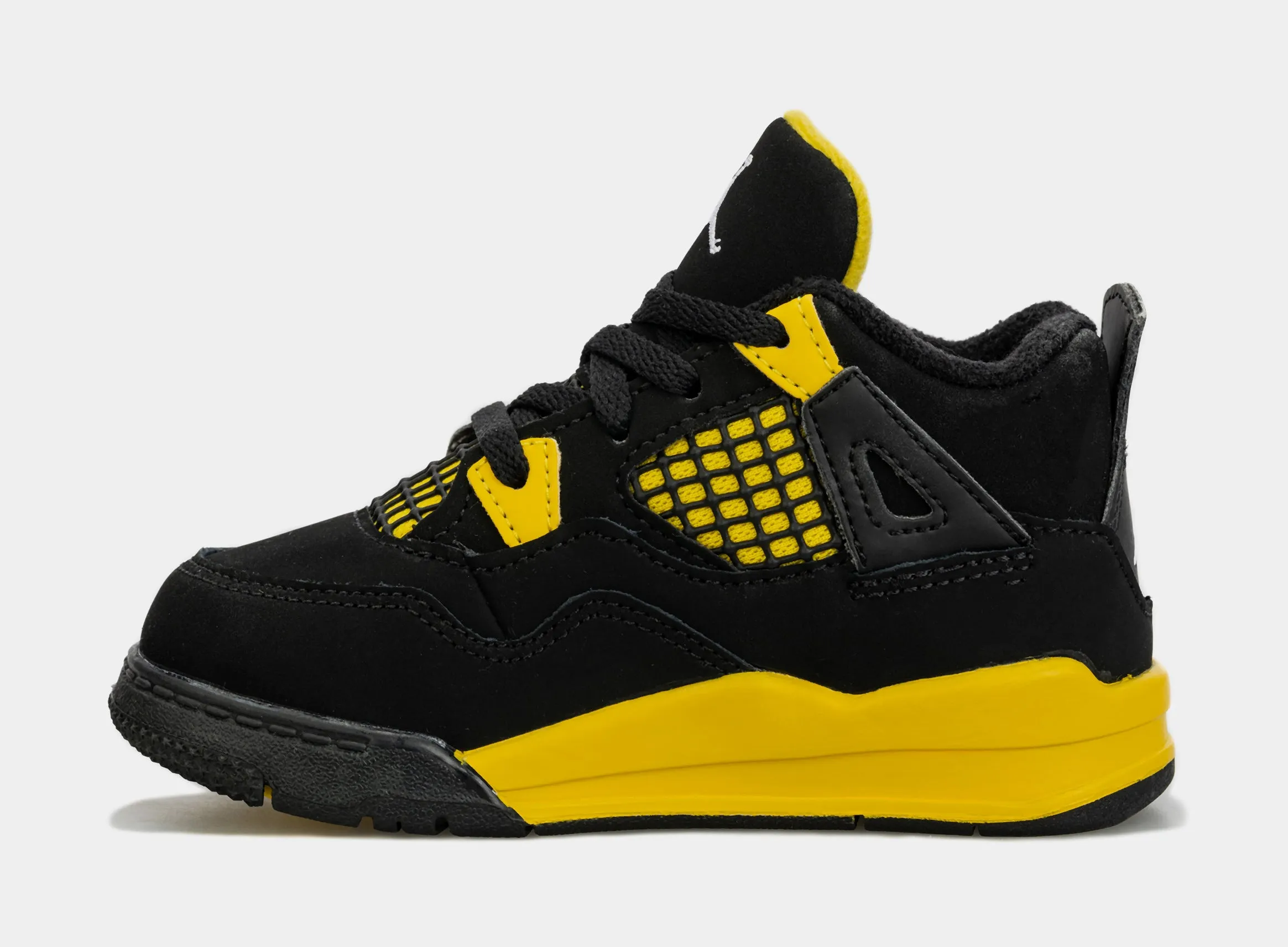 Air Jordan 4 Retro Thunder Infant Toddler Lifestyle Shoes (Black/Yellow)