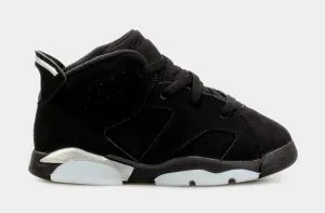 Air Jordan 6 Black Metallic Infant Toddler Lifestyle Shoes (Black) Free Shipping