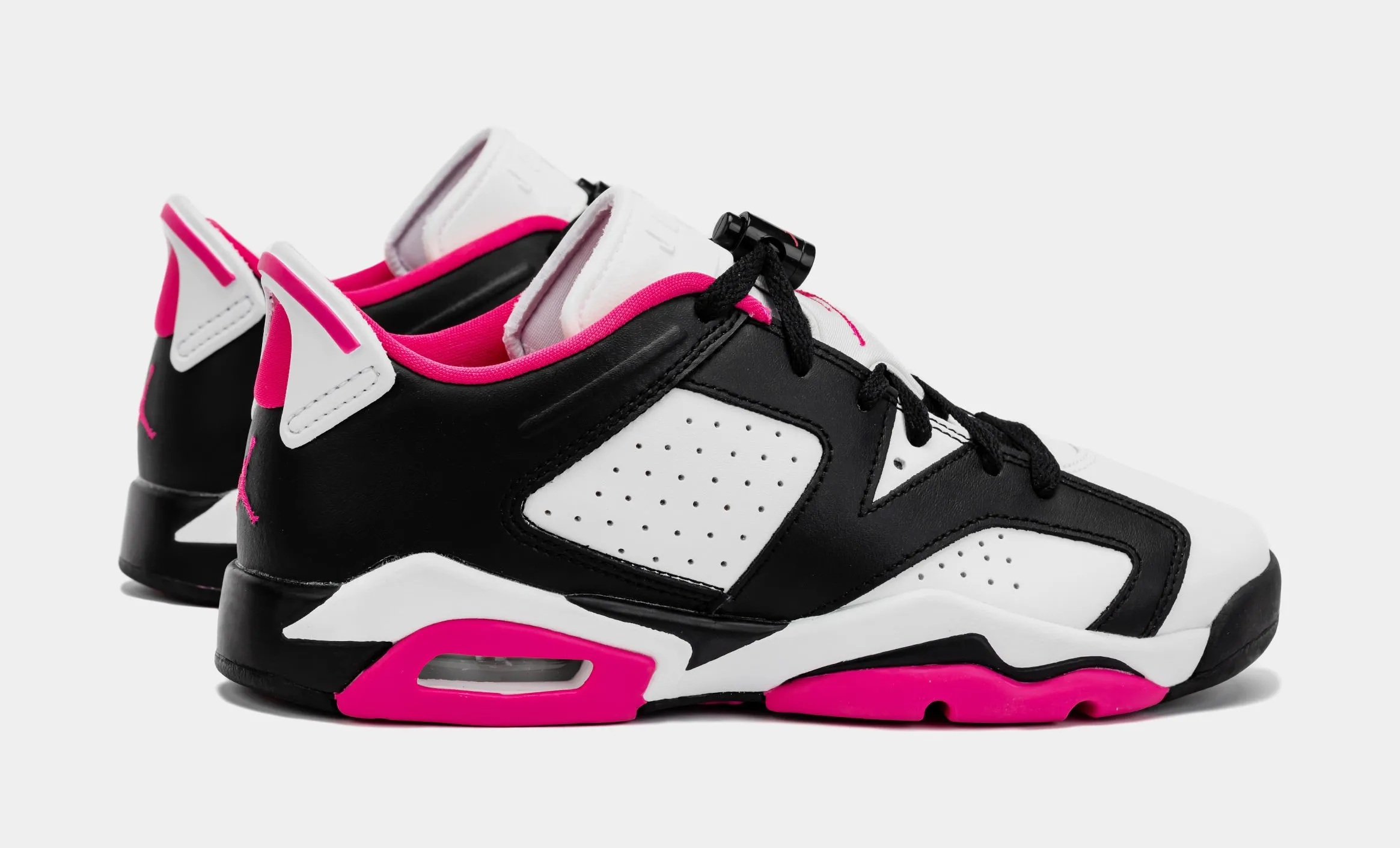 Air Jordan 6 Retro Low Fierce Pink Grade School Lifestyle Shoes (Black/Pink)