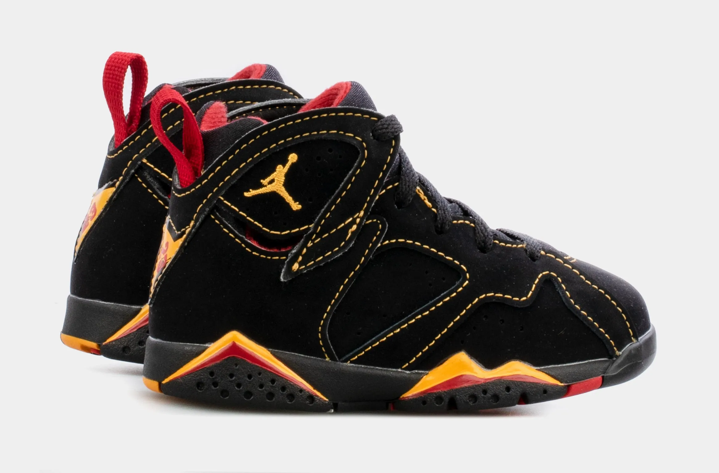 Air Jordan 7 Retro Citrus Infant Toddler Lifestyle Shoes (Black/Red) Free Shipping