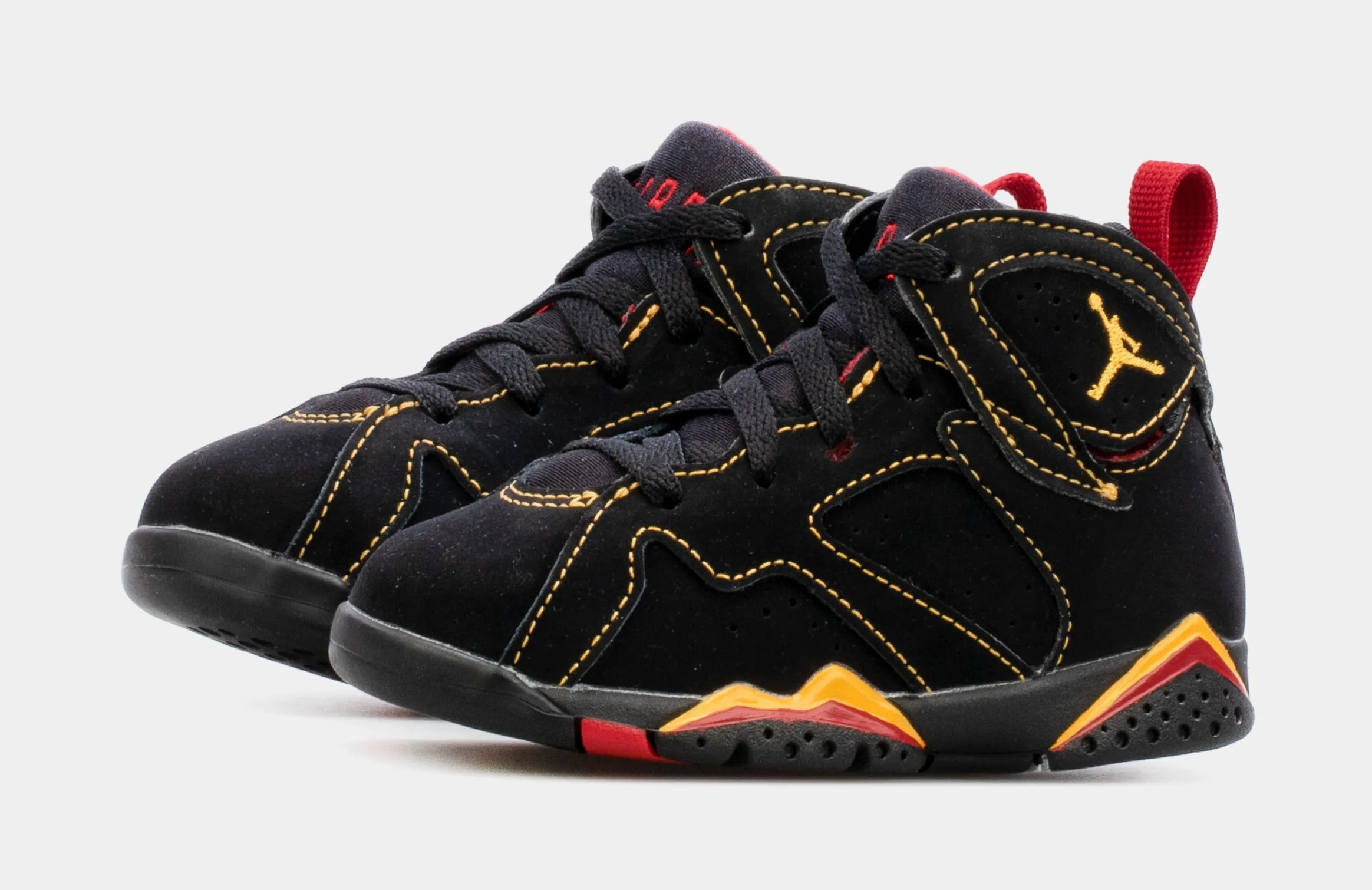 Air Jordan 7 Retro Citrus Infant Toddler Lifestyle Shoes (Black/Red) Free Shipping