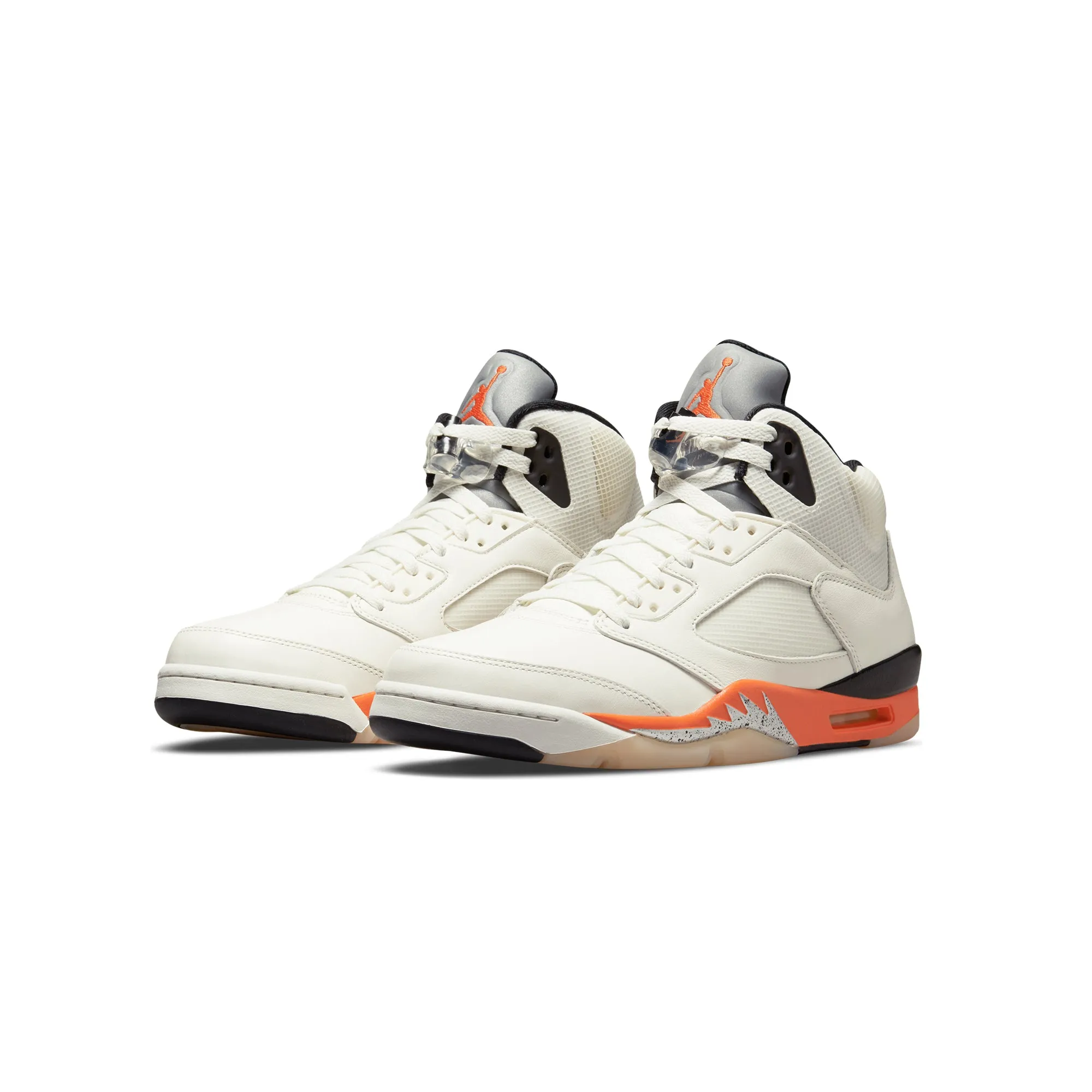 Air Jordan Mens 5 Retro Shoes 'Sail/Orange Blaze'