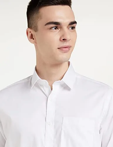 Amazon Brand - Symbol Men's Solid Regular Formal Shirt (SS20-SYM-FS-01_EPP-1A_White3 39)