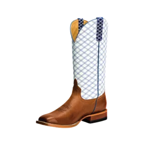 Anderson Bean Men's Brass White Blue Checker Boots