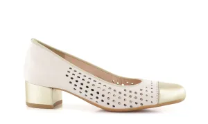 Ara - Nizza Heeled Pump Cream & Gold