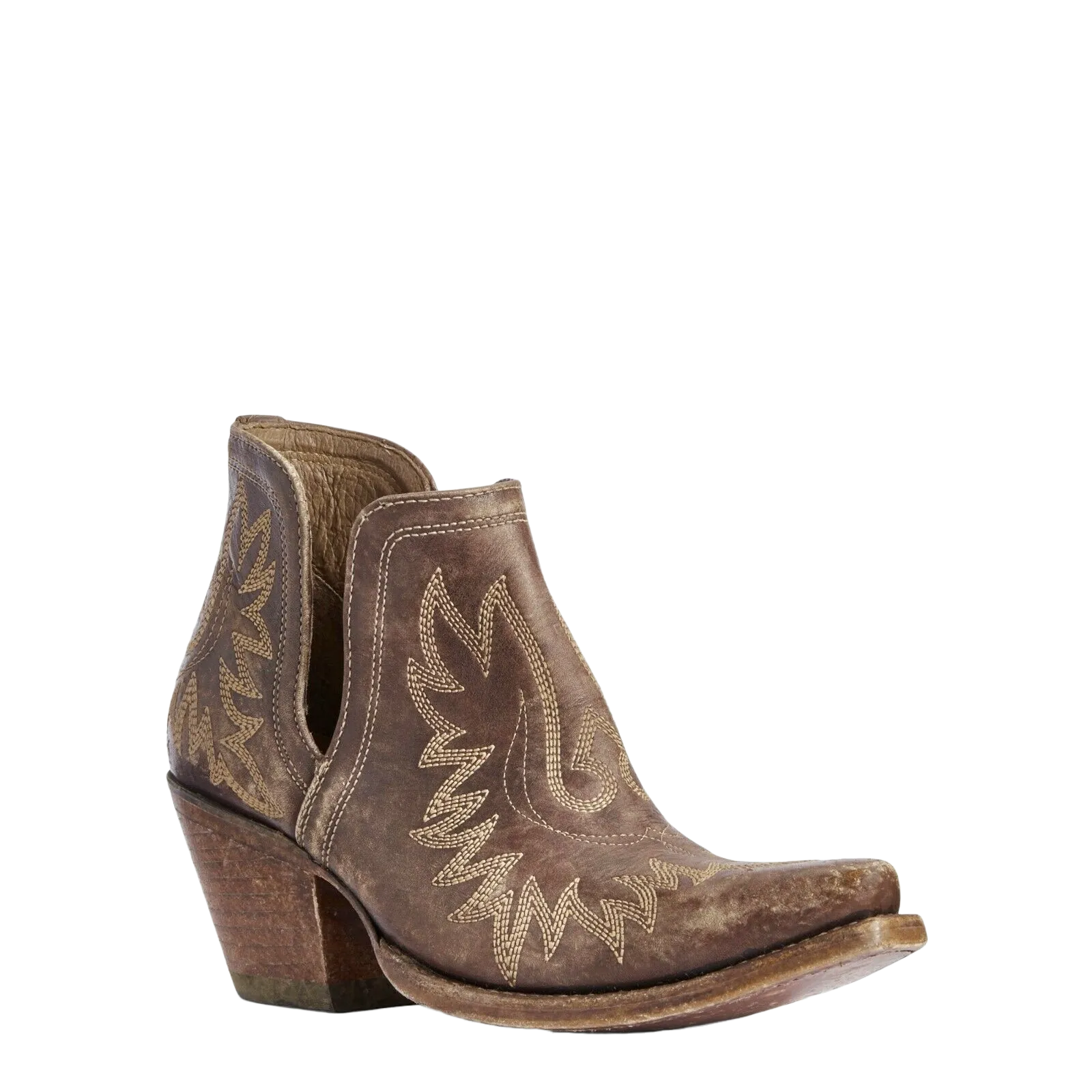 Ariat Ladies Dixon Distressed Brown Western Ankle Boots 10031487