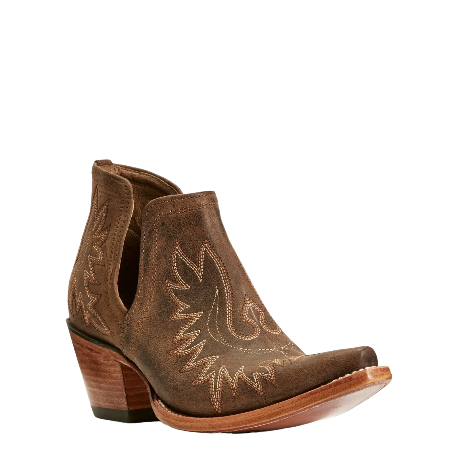 Ariat Ladies Dixon Weathered Brown Western Ankle Boots 10027282