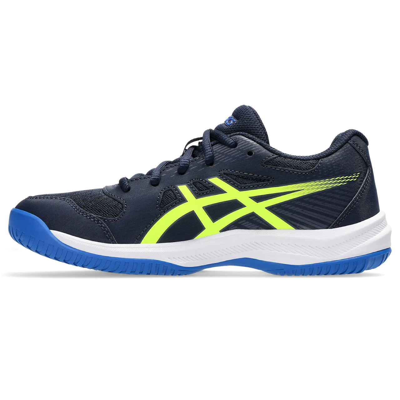 Asics Junior Upcourt 6 Indoor Court Shoes Midnight Safety Yellow