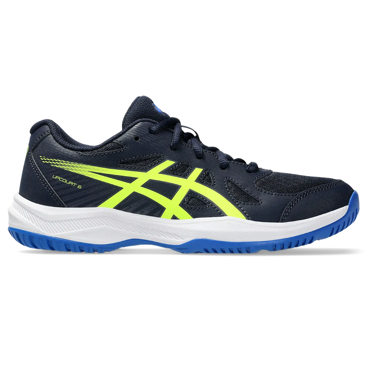 Asics Junior Upcourt 6 Indoor Court Shoes Midnight Safety Yellow