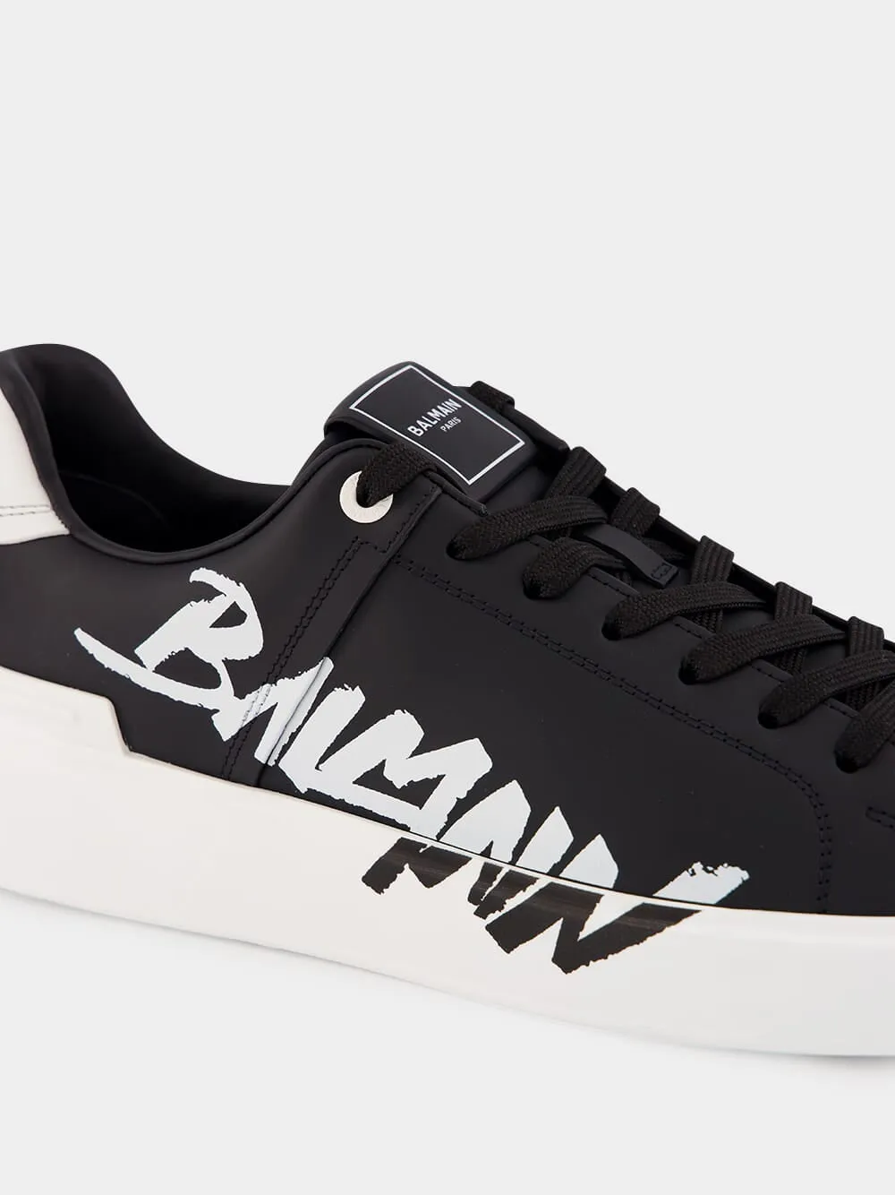 B-Court Calfskin Printed Logo Sneakers