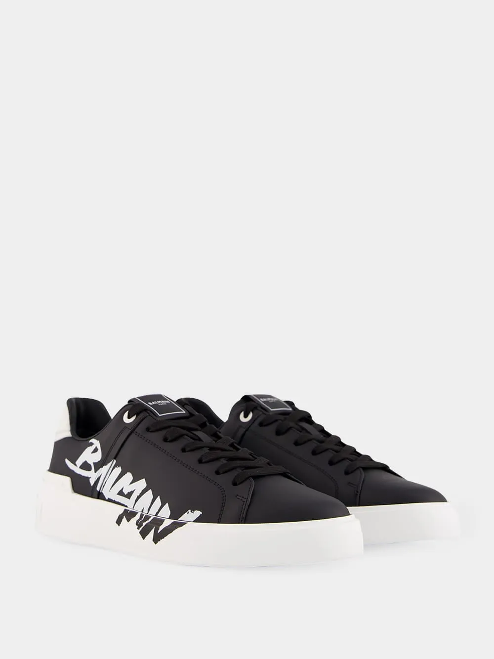 B-Court Calfskin Printed Logo Sneakers