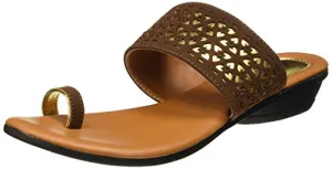 Bata womens Rose Laser Toe- Brown Sandals - 7 UK (5718786)