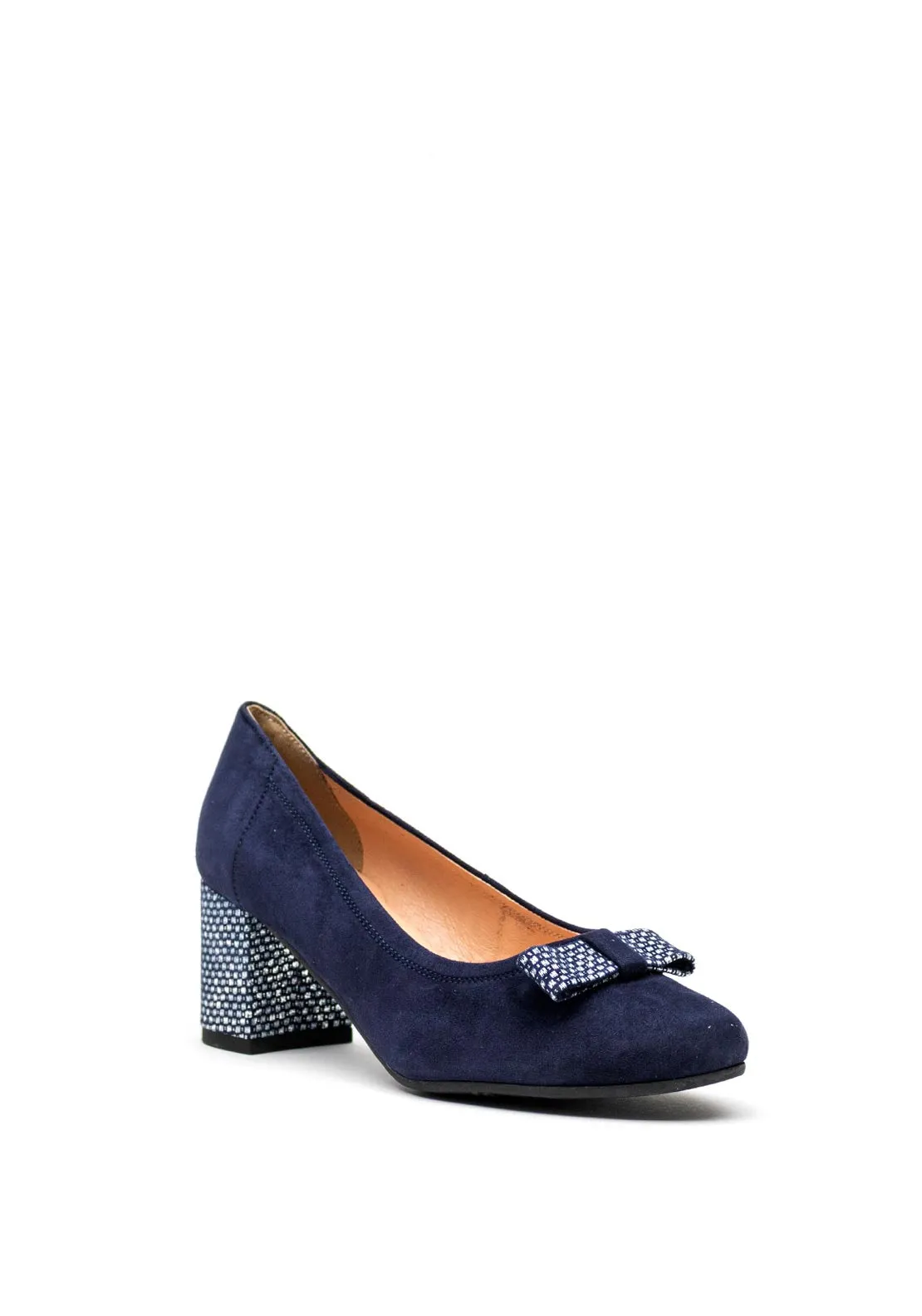 Bioeco by Arka Leather Suede Bow Court Shoes, Navy