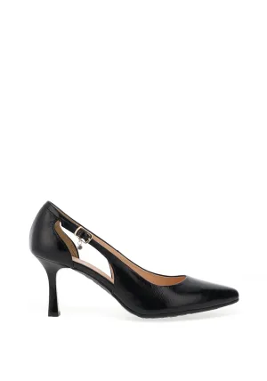 Bioeco By Arka Patent Heeled Court Shoes, Black