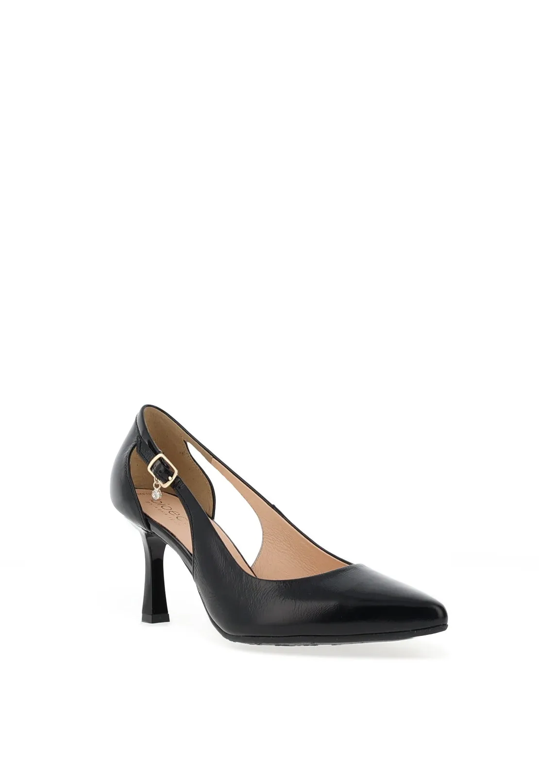 Bioeco By Arka Patent Heeled Court Shoes, Black