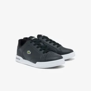 Black Logo Leather Trainers