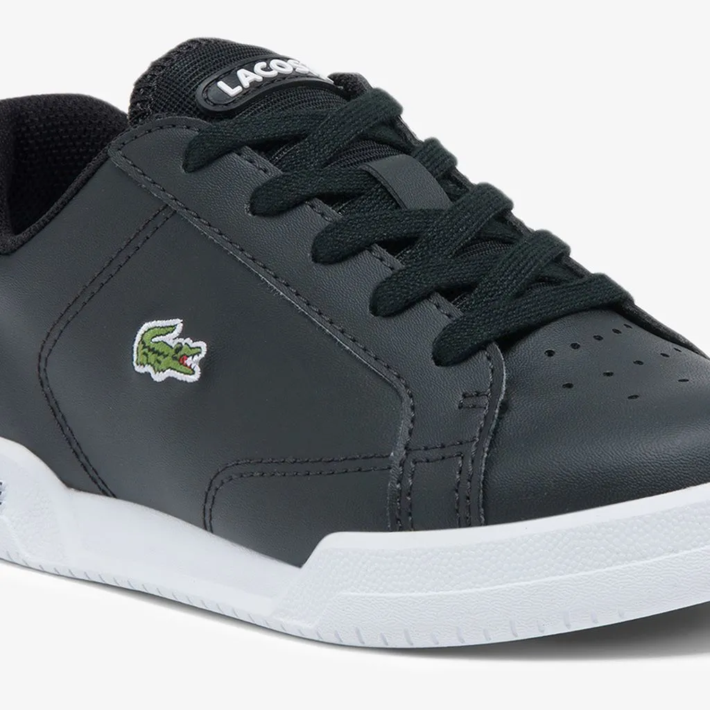 Black Logo Leather Trainers