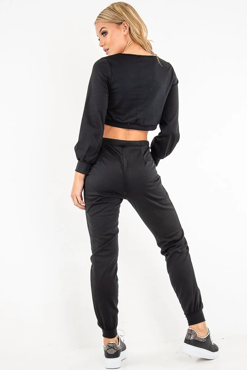 Black Sweatshirt Legging Loungewear Set - Sylvie