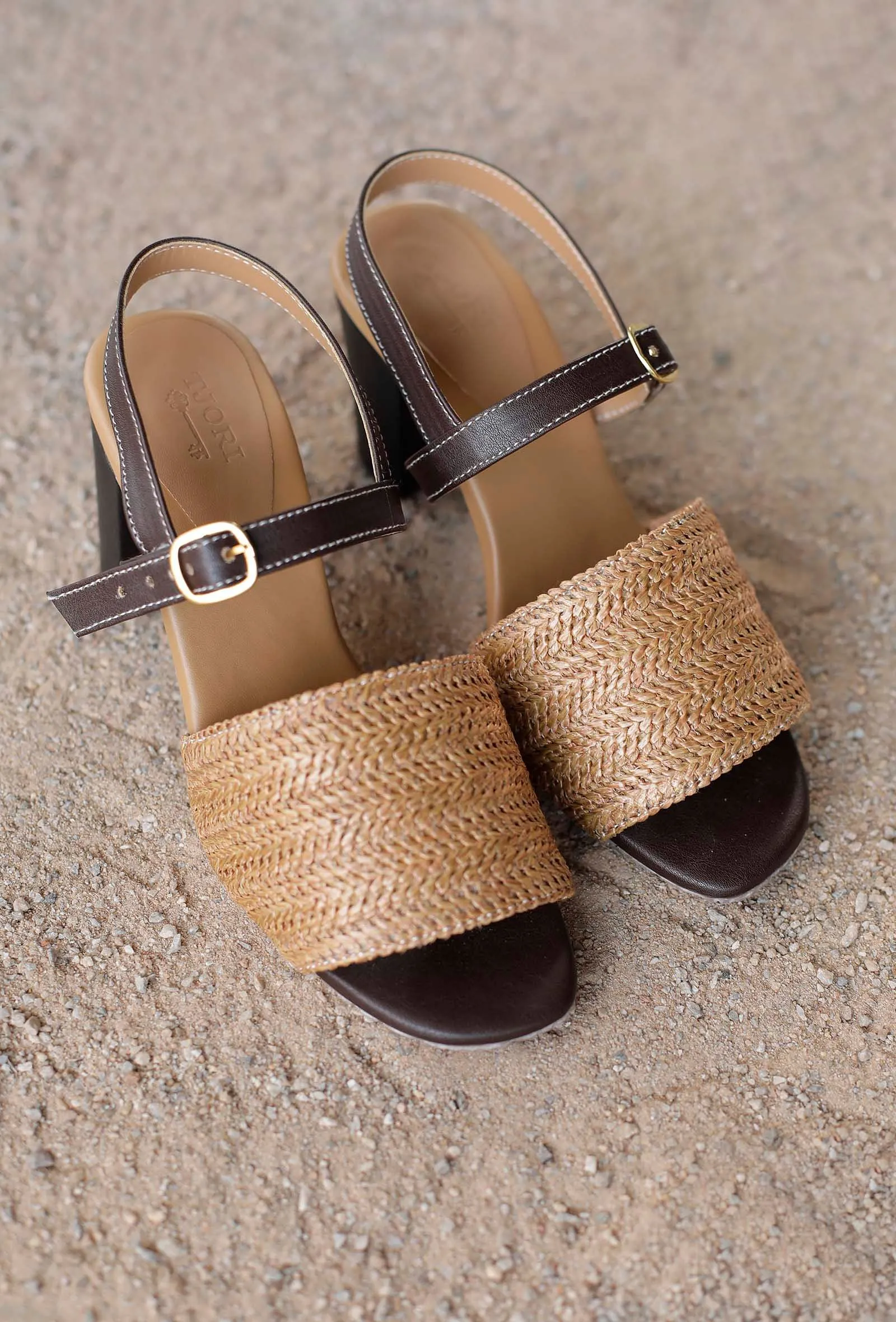 Blanca Raffia Weave Strap Sandals