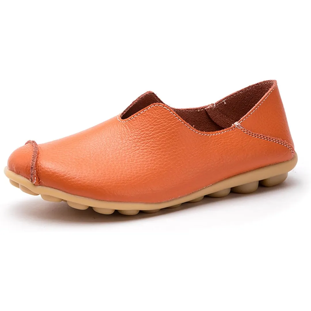 Blisscomfy Wide Toe Box & Wide Size Leather Moccasin - Basic Colors