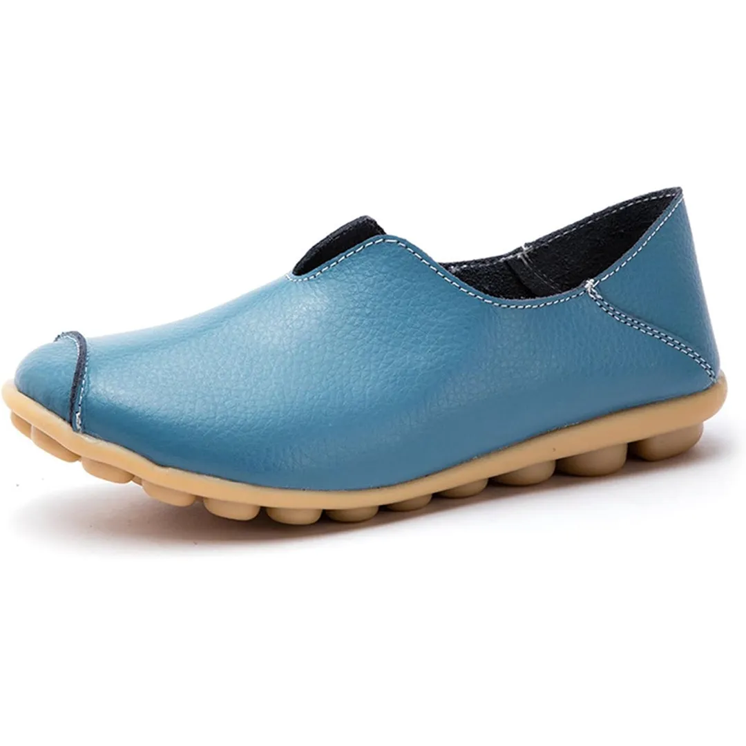 Blisscomfy Wide Toe Box & Wide Size Leather Moccasin - Basic Colors