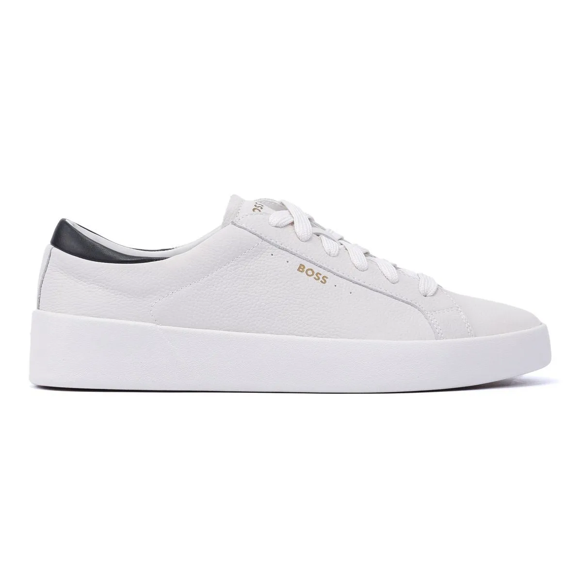 Boss Belwar Tennis Tumble Leather Men's White Trainers