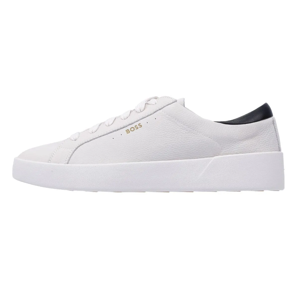 Boss Belwar Tennis Tumble Leather Men's White Trainers