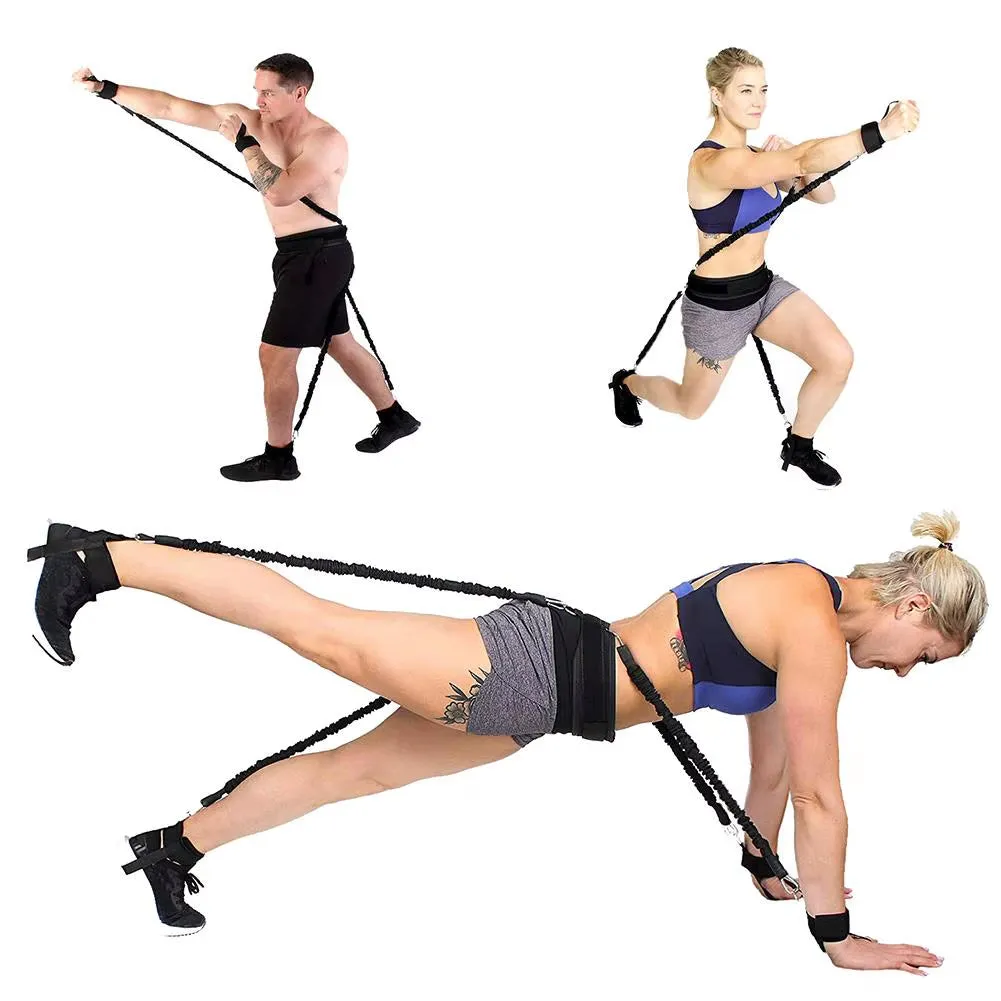 Boxing Training Resistance Band Set Fitness Resistance Bands Waist Leg Bouncing Training for Arm Exercises Boxing Muay Training